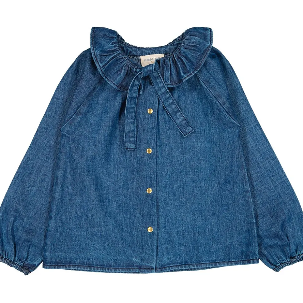 LOUIS LOUISE Blouse Angele Denim Flash Sale