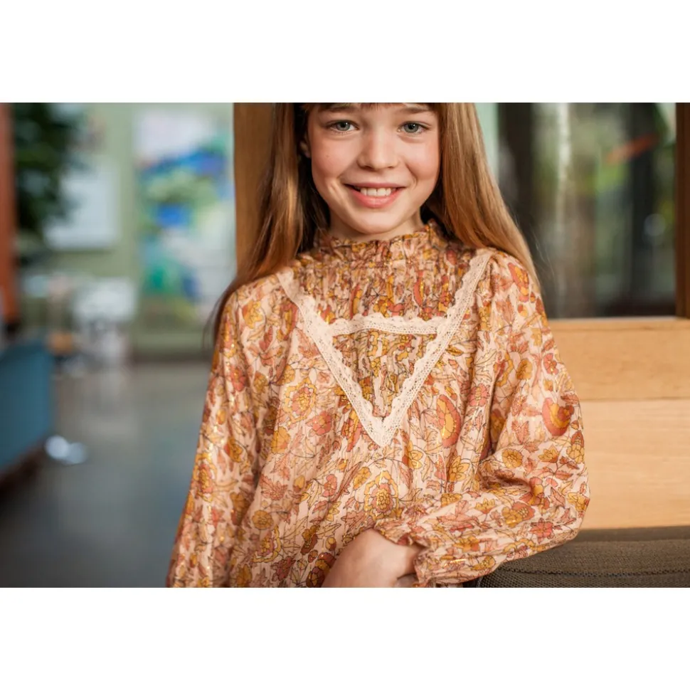 LOUIS LOUISE ROBE MANON FLEUR INDIENNE RAYURE LUREX Hot